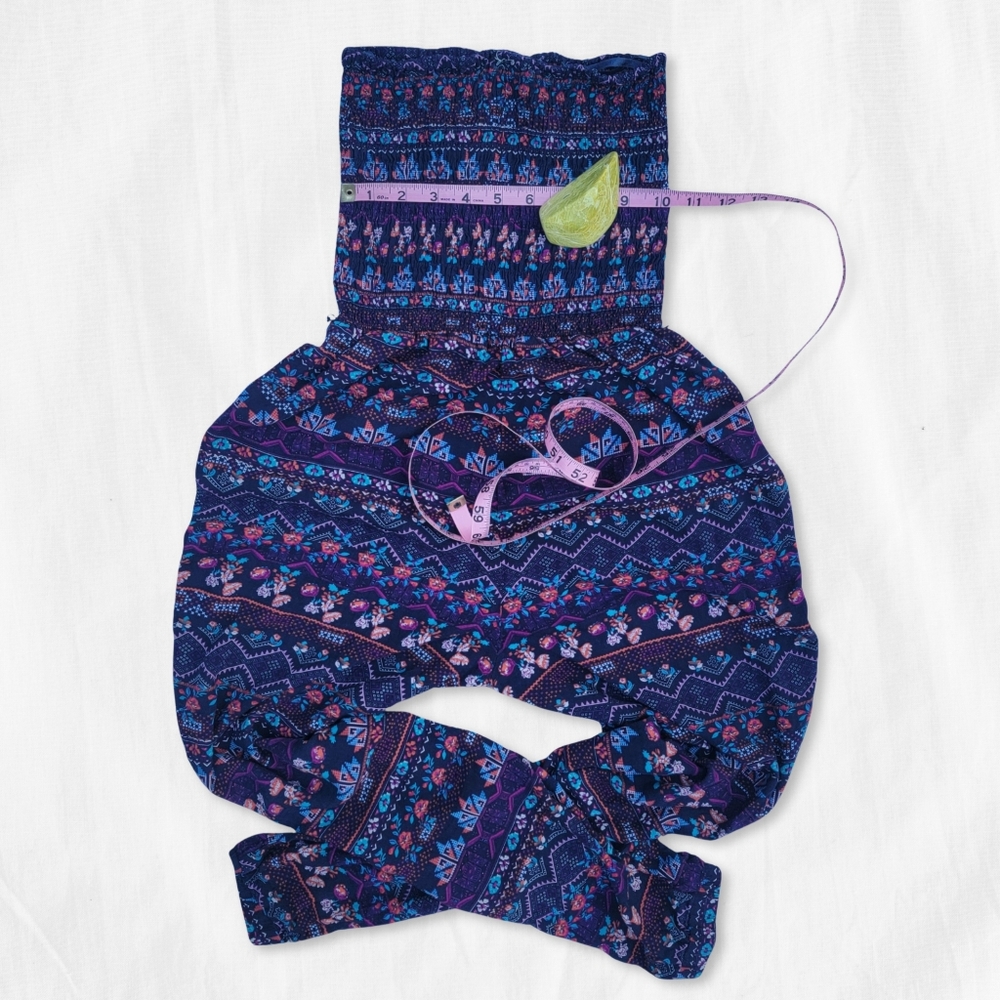 Romper Strapless Boho Harem Pant – Fair Isle Print One Piece NO TAGS